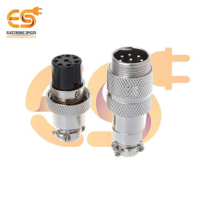 GX16 9-pin Docking Style Metal Male & Female Plug Socket Pack of Single Pair